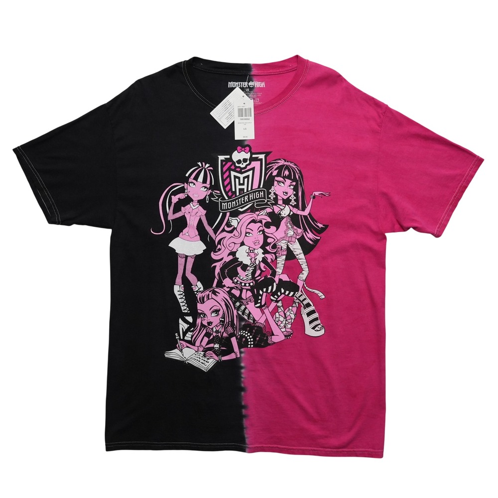Monster High Womens Large Split Dye Graphic Tee Draculaura Hot Topic NWT